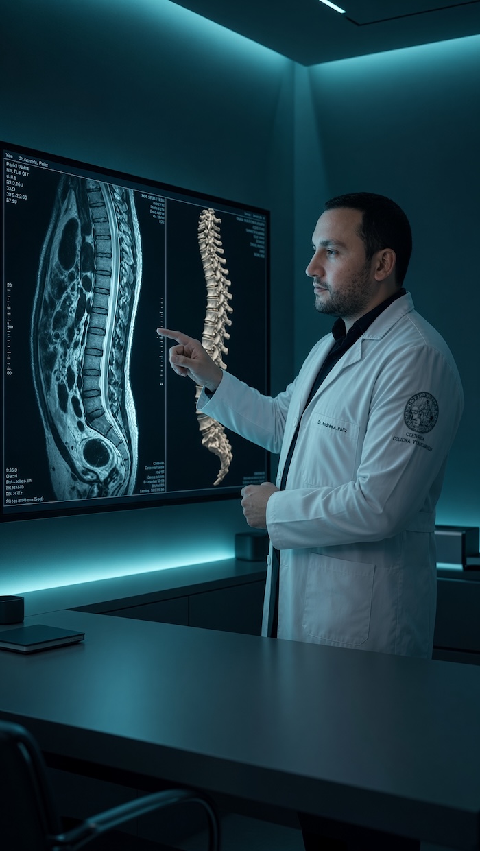 Dr. Andrés Páliz en su consultorio