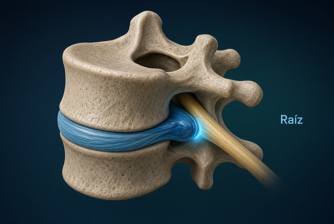 Canal estrecho que comprime la médula en la columna cervical